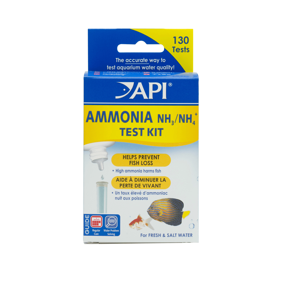 API Ammonia Test Kit, Ammoniak-Tröpfchentest für Aquarien mit zwei Reagenzflaschen und Farbkarte