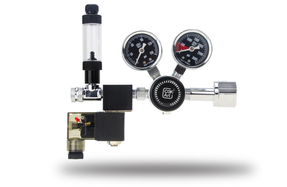 CO2Art Pro-SE zweistufiger Aquarium-CO2-Druckminderer mit Magnetventil und Blasenzähler