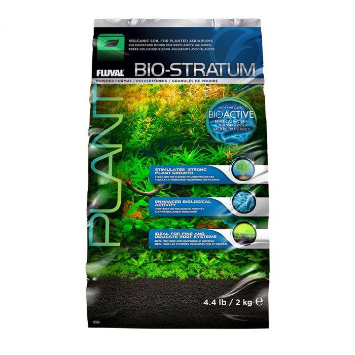 Fluval Bio Stratum mineralreicher Vulkanboden als Aquarium-Bodengrund, 2-kg-Beutel