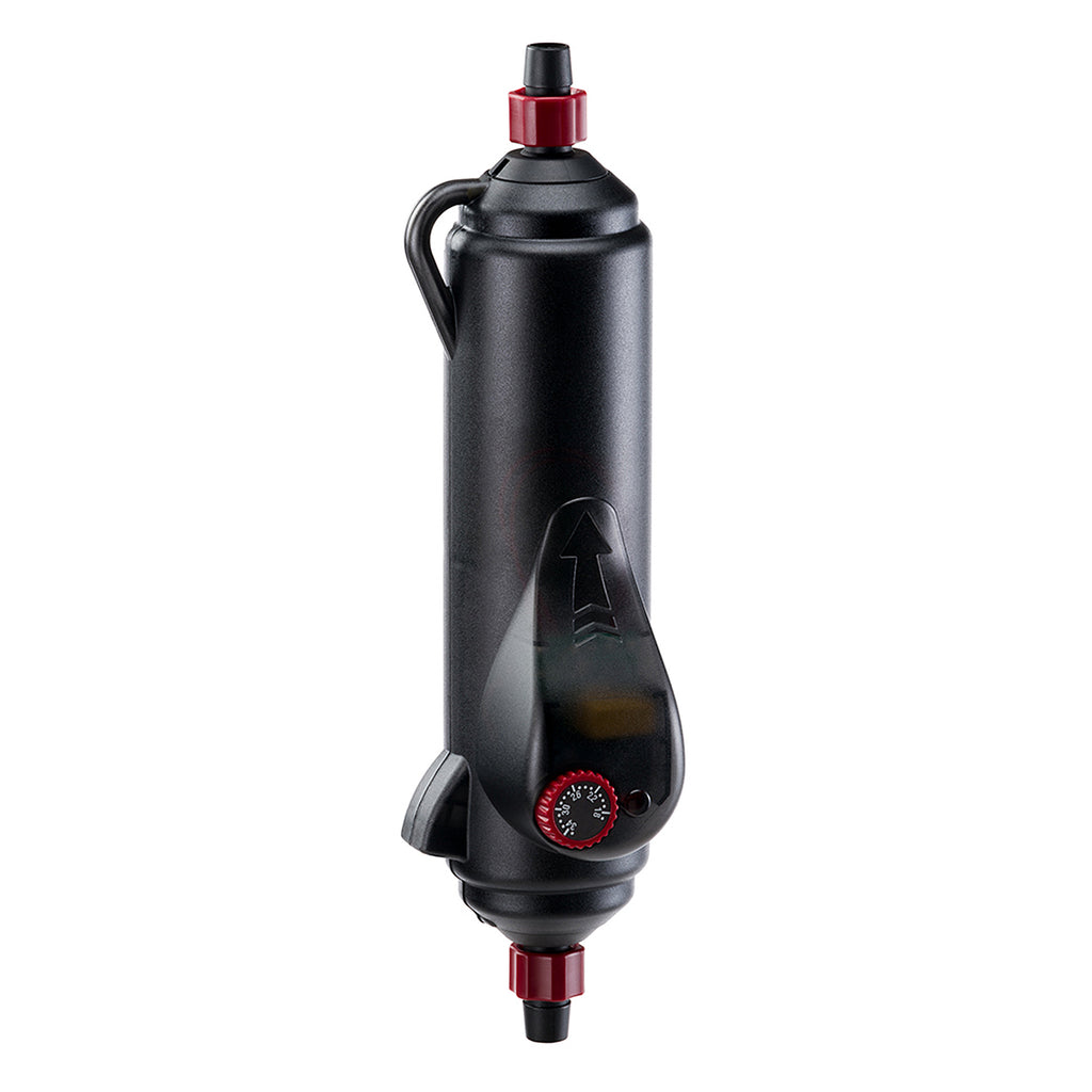 Hydor ETH 200 externer Inline-Aquarienheizer am Schlauch eines Außenfilters