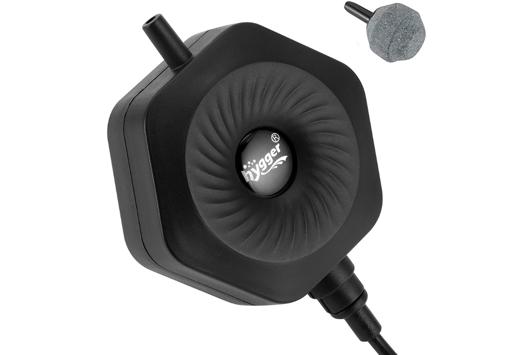 Hygger Hexagon Mini-Aquarium-Luftpumpe mit Ausströmerstein und Schlauch-Set