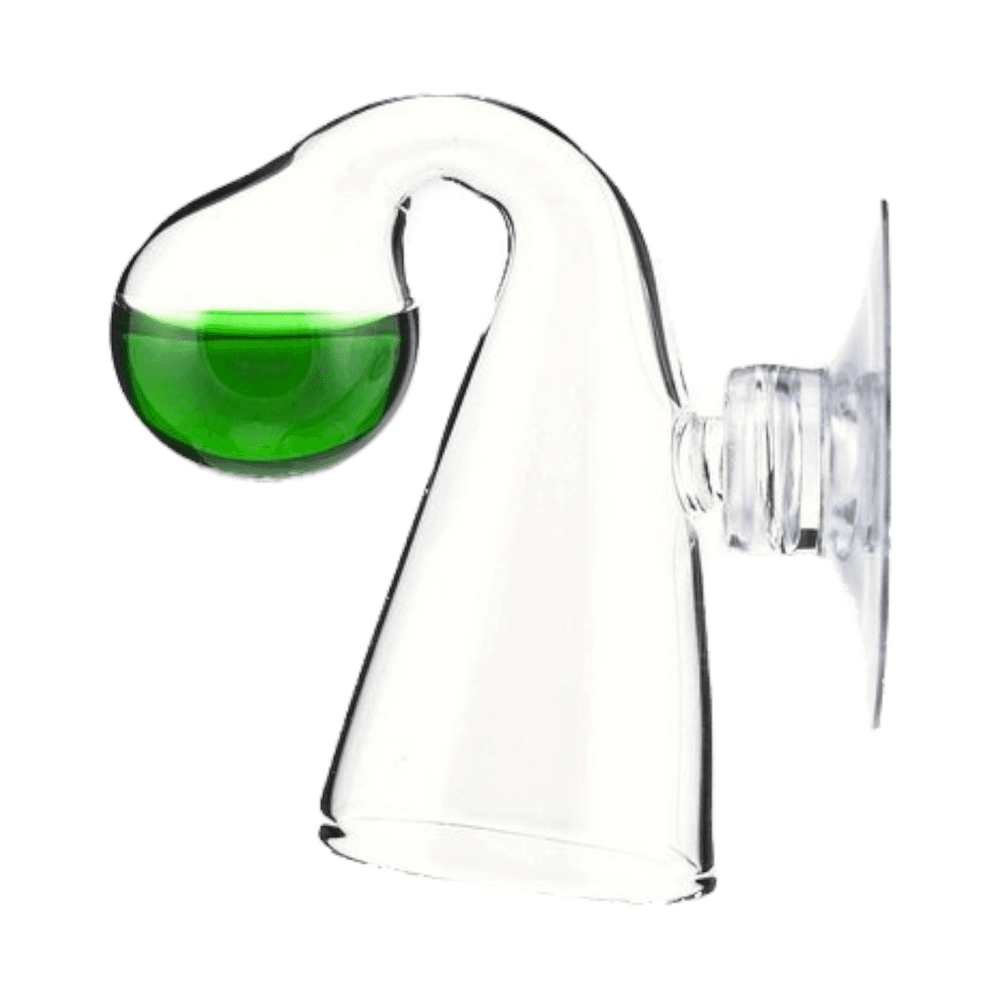 NilocG Drop-Checker aus Glas mit Indikatorlösung und Saugnapf für Aquarien